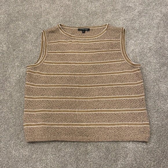 St. John Sport Metallic Striped Gold Knit Tank Too Size Small EUC - Picture 3 of 9